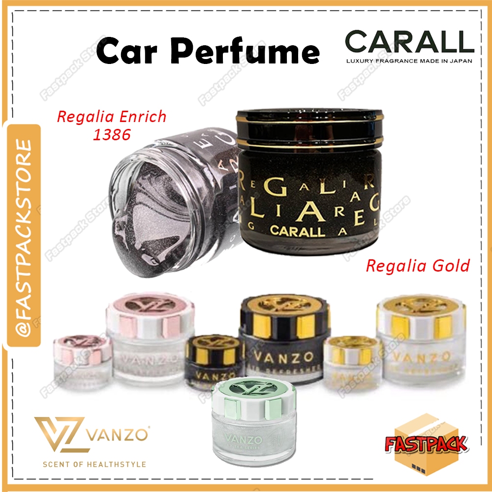 CARALL Regalia 1386 Silver Regalia Gold Car Air Freshener น้ําหอมรถยนต์หรูหราเงาเจลสีดํา VANZO Pewan