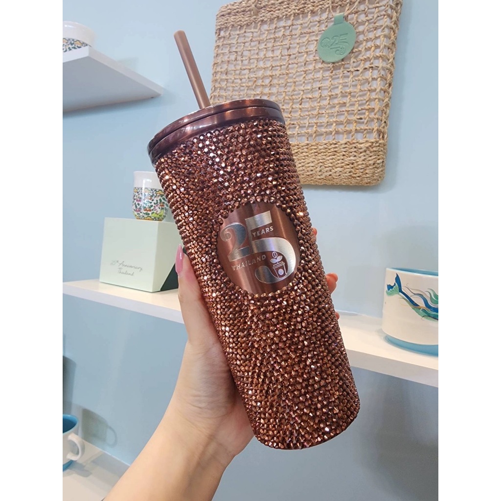 Starbucks Blackpink Co branded Series Stainless Steel Diamond Straw Cup จาก