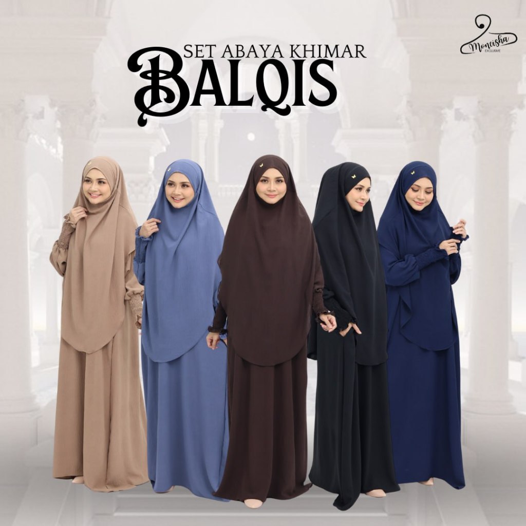 Balqis ชุด ABAYA KHIMAR UMRAH และ HAJJ TRAVEL KAIN CEY CREPE IRONLESS & PERCUMA KHIMAR TALI