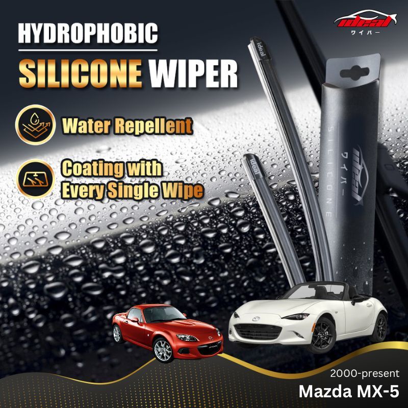 Ideal Wiper Mazda MX-5 (2000-ปัจจุบัน) เคลือบน้ําหยดซิลิโคนแบบไฮโดรโฟบิก