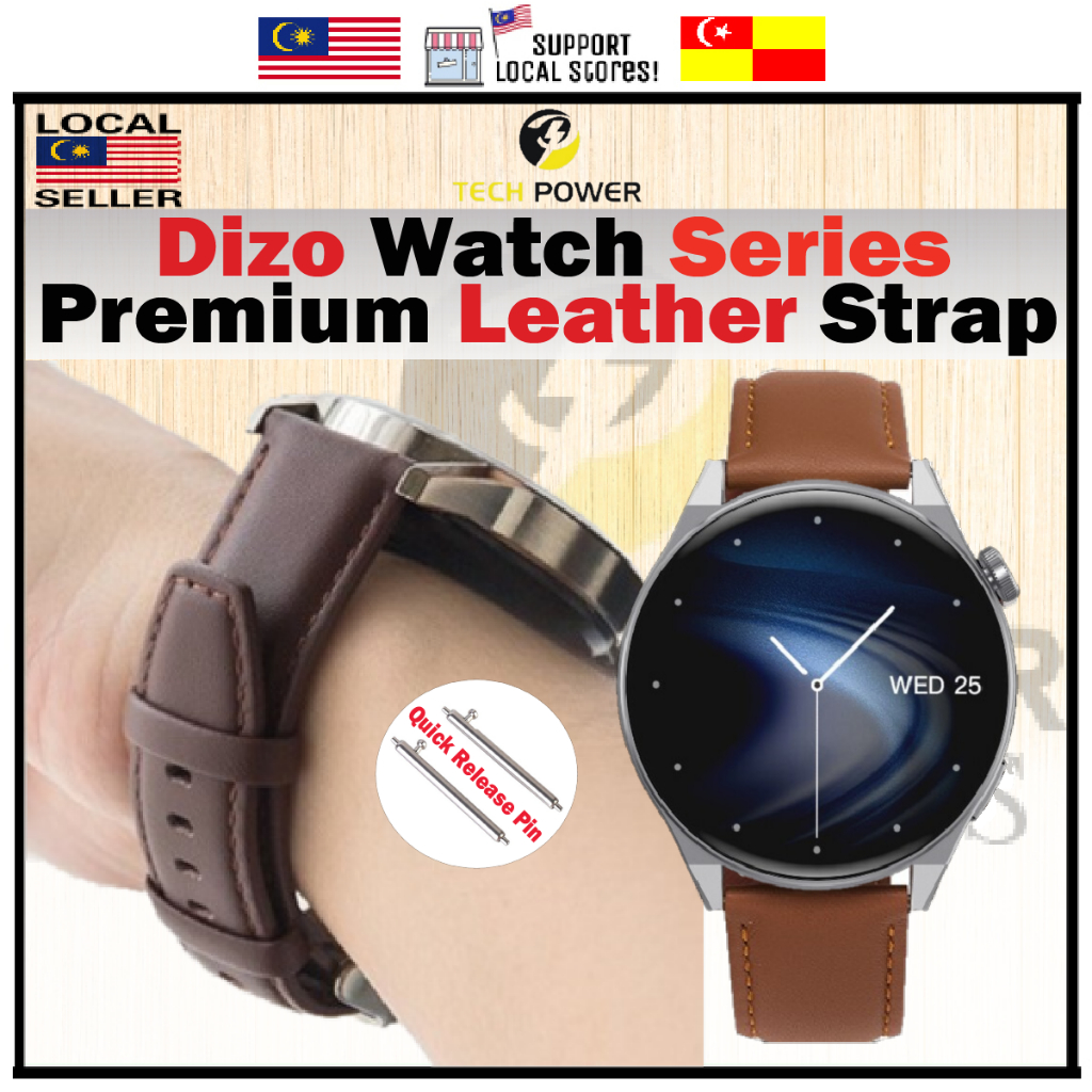 Dizo Smart Watch สายหนังระดับพรีเมียม,นาฬิกา Tali Jam Kulit Kualiti Dizo,Pro/ Watch R/ Watch D,D Tal