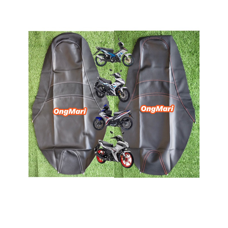 Yamaha LC135 V1 V2 V3 V4 V6 V7 Y15 Y15ZR Y16ZR LC FI LC V8 ที่หุ้มเบาะ Kain นั่งซับสายสีแดง Merah Sa