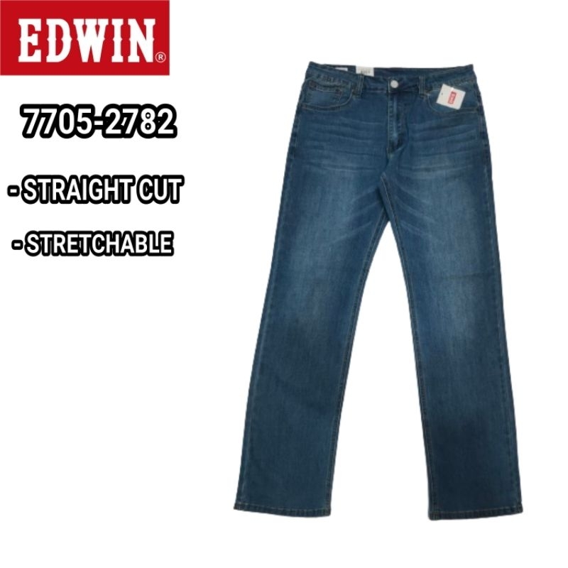 Edwin Denim Jeans Straight Cut (505) ยืด 7705-2782