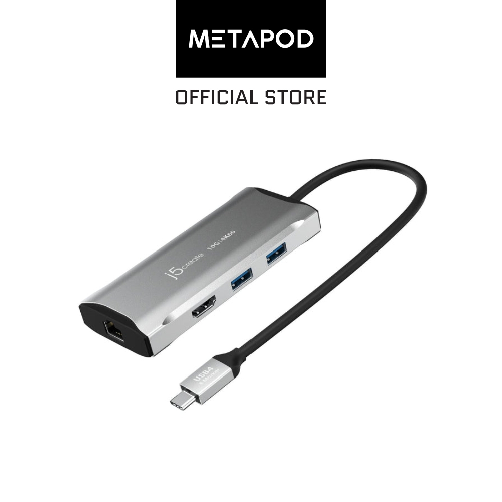 J5create 4K60 Elite USB-C 10Gbps Travel Dock เข้ากันได้กับอุปกรณ์ USB4
