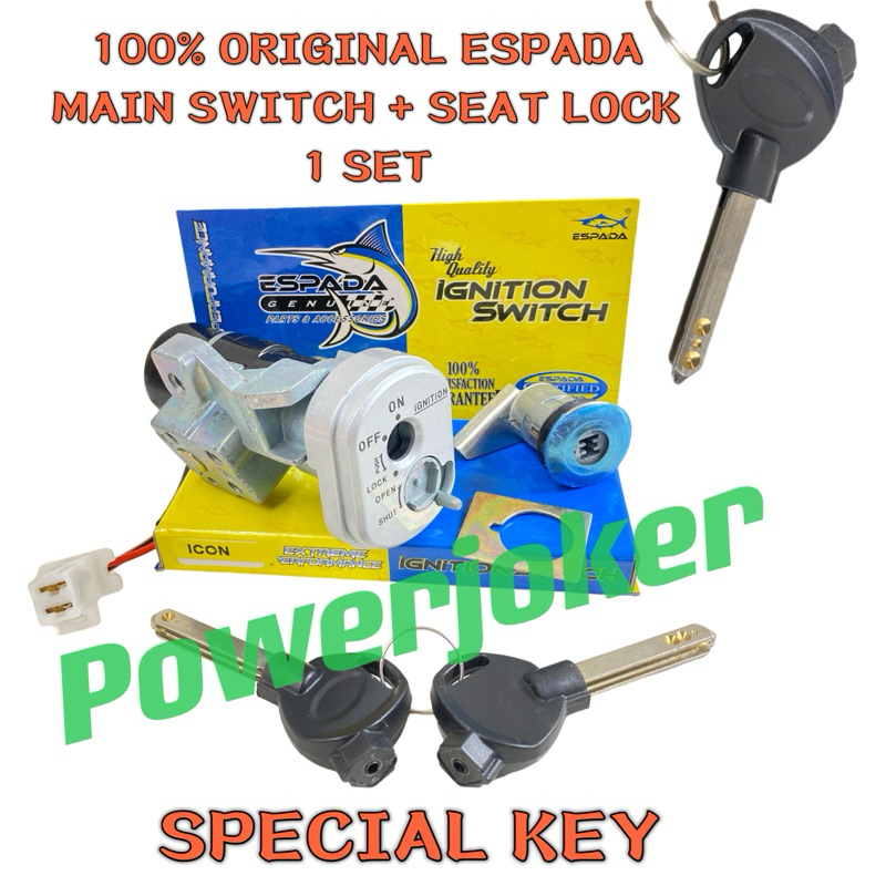 !!️เสนอ!!️ ICON / ICON110 ( 100% ORIGINA ESPADA ) MAIN SWITCH SEAT LOCK 1 SET SPECIAL KEY KING KUNCI