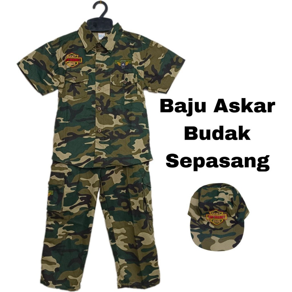 Baju Askar Budak Sepasang/ คอสเพลย์เด็ก Boys & Girls Army Soldier/ Army Soldier Uniform Set