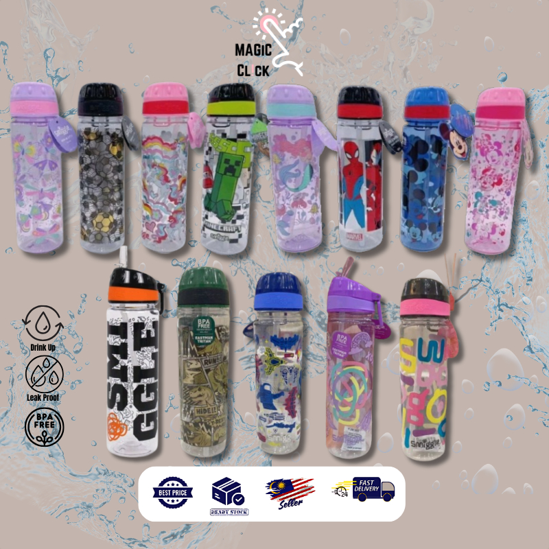650ml ขวดน้ํา Smiggle Kids Botol Air Kanak Kanak Botol Air Budak Tumbler ขวดน่ารัก BPA FREE Drink Up
