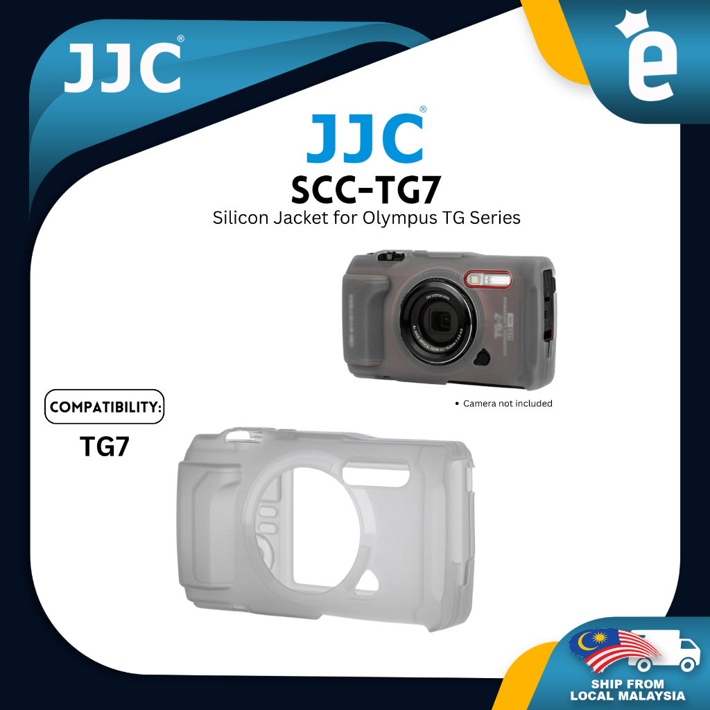 JJC TG7 เสื้อแจ็คเก็ตซิลิโคนสําหรับ OM SYSTEM Tough TG-7 กล้องดิจิตอล, เคสซิลิโคนอ่อนนุ่ม TG-7 ตัวป้