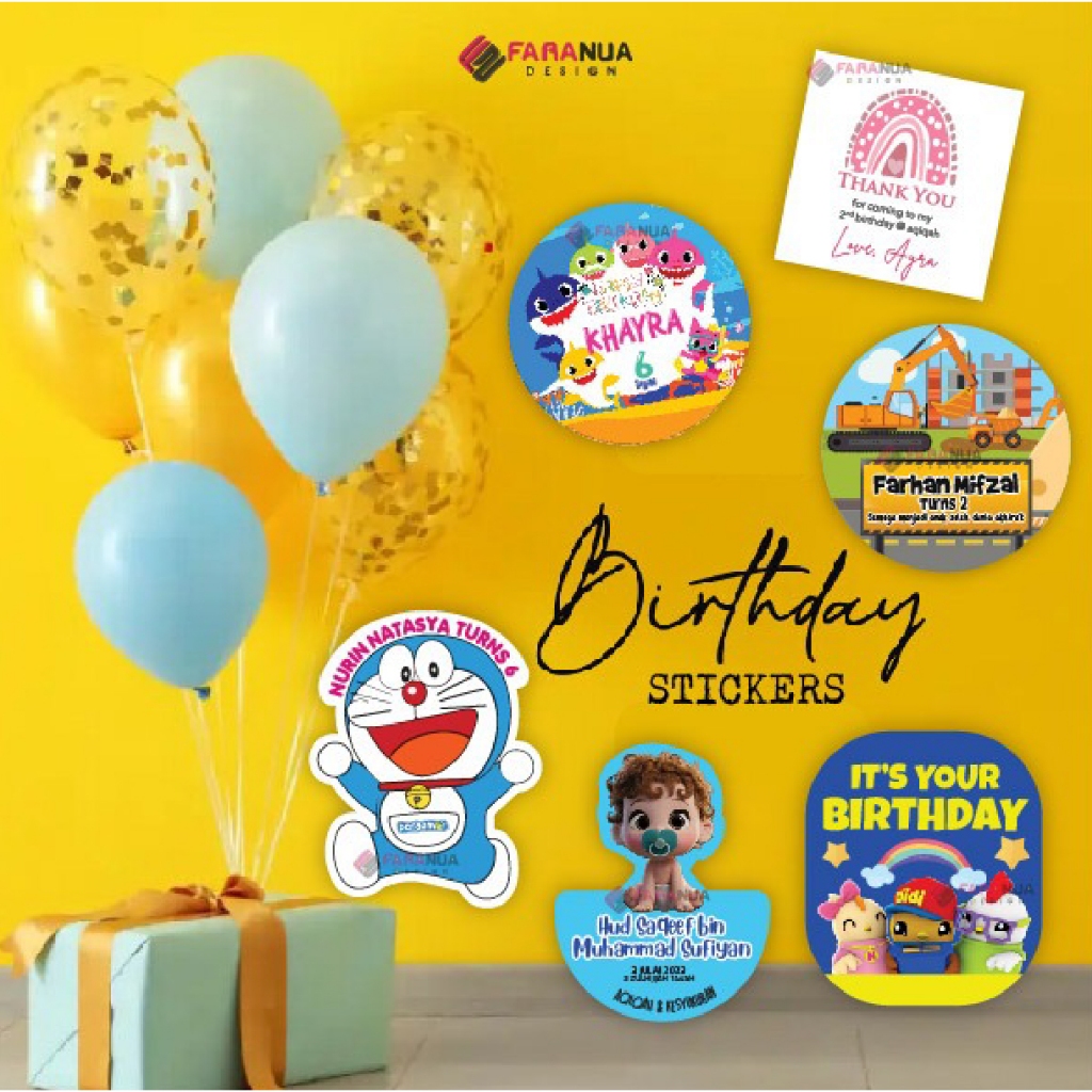 สติ๊กเกอร์ HARI JADI HAPPY BIRTHDAY STICKER GOODIES STIKER BIRTHDAY