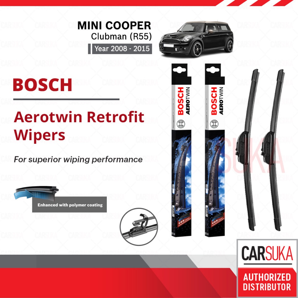 Bosch Aerotwin Retrofit U Hook ชุดปัดน้ําฝนสําหรับ Mini Clubman R55 (19"/18")