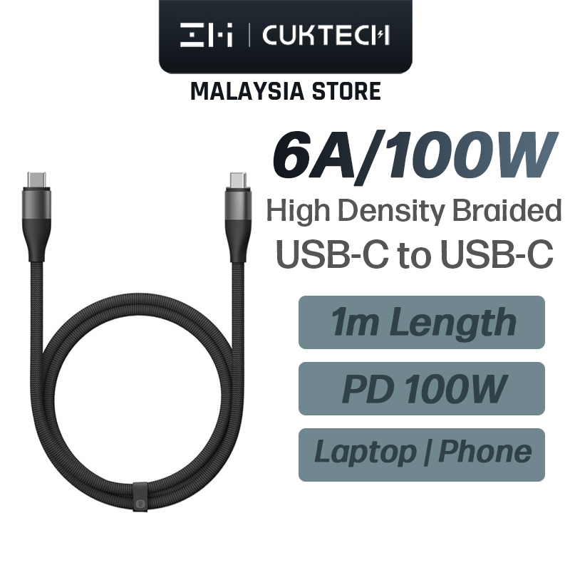 Zmi Xiaomi Type C ถึง USB C PD 100W สายชาร์จเร็วสําหรับ iPhone Samsung Xiaomi และแล็ปท็อป