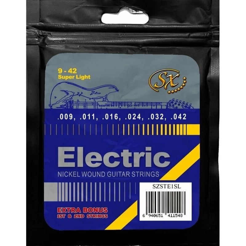 SX SSSTE1SL ELECTRIC NUCKEL WOUND GUITAR STRINGS SUPER LIGHT 009-042