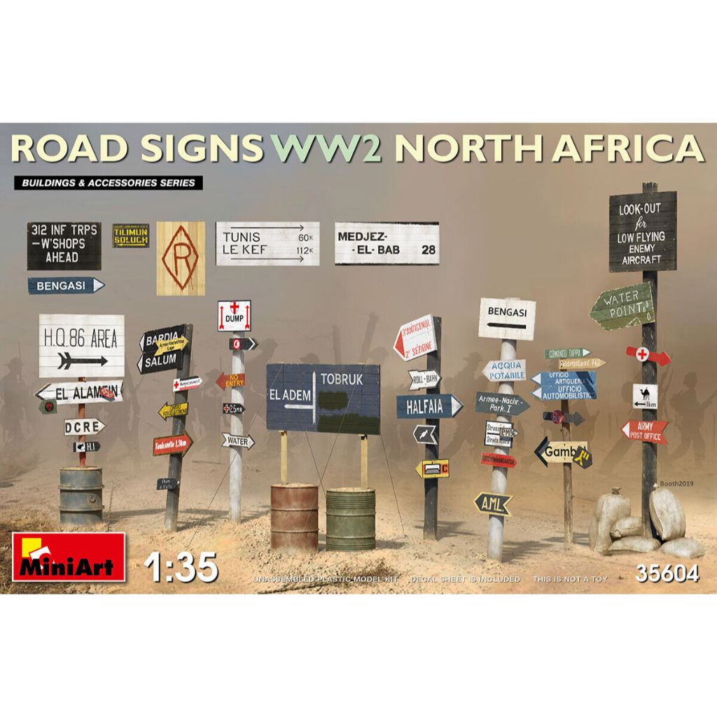 Miniart 35604 ป้ายถนนจากสงครามโลกครั้งที่สอง North Africa 1/35