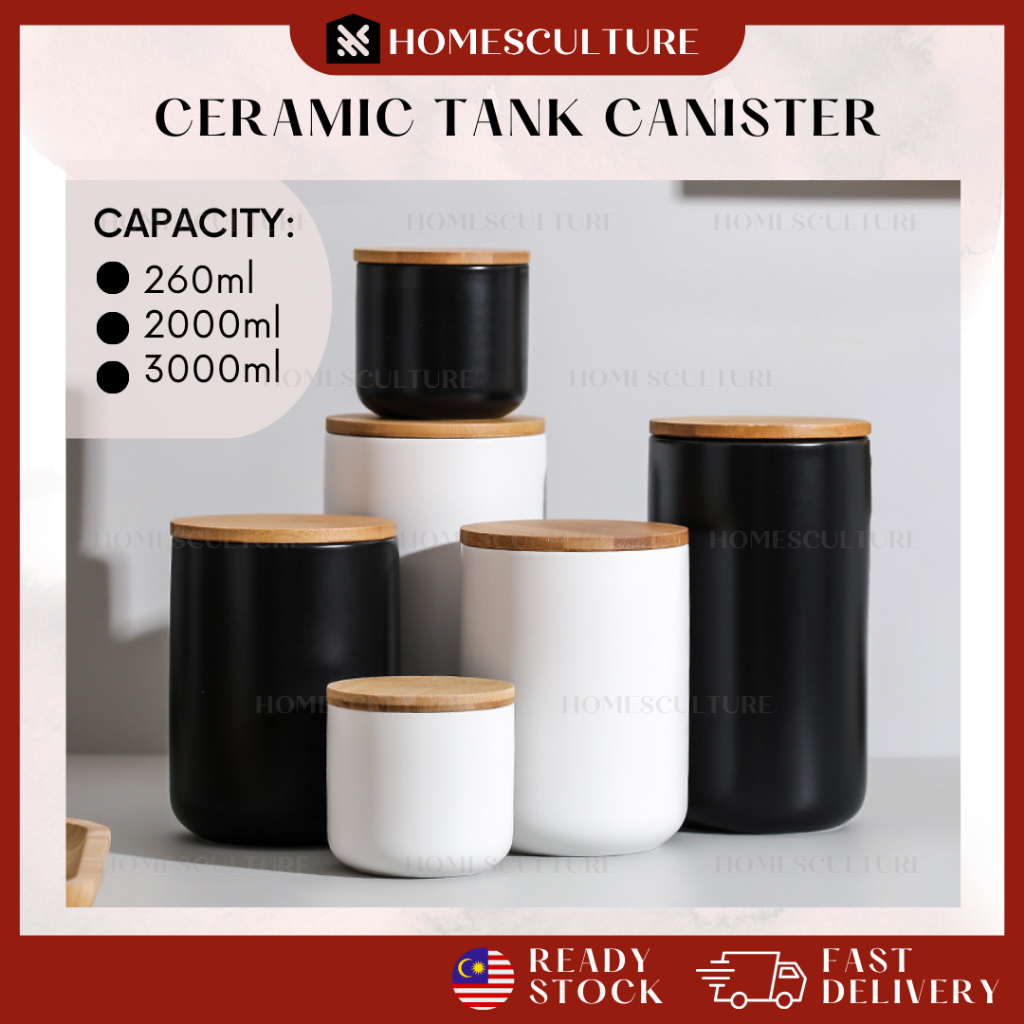 เซรามิกสุญญากาศกระป๋องครัวชากาแฟขวดเก็บน้ําตาลปิดผนึกภาชนะเมล็ดข้าว Balang Kedap Udara