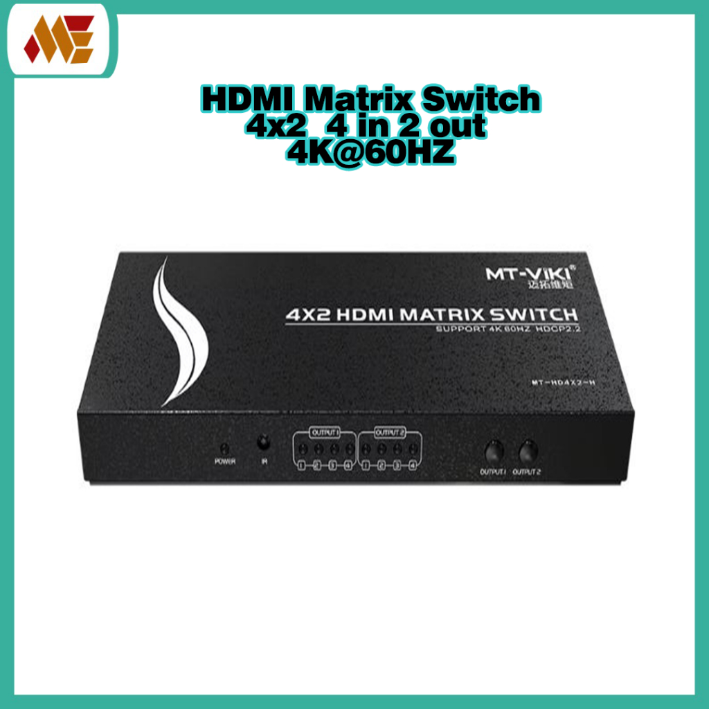 4x2 HDMI Matrix Switch 4K 60Hz 4X2 Switch 4 in 2 out พร้อมเสียง L/R