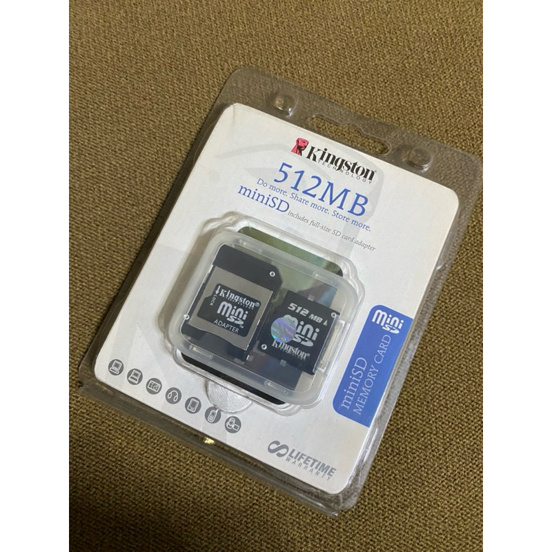 KINGSTON mini SD 512 MB การ์ดหน่วยความจําพร้อมอะแดปเตอร์การ์ด SD