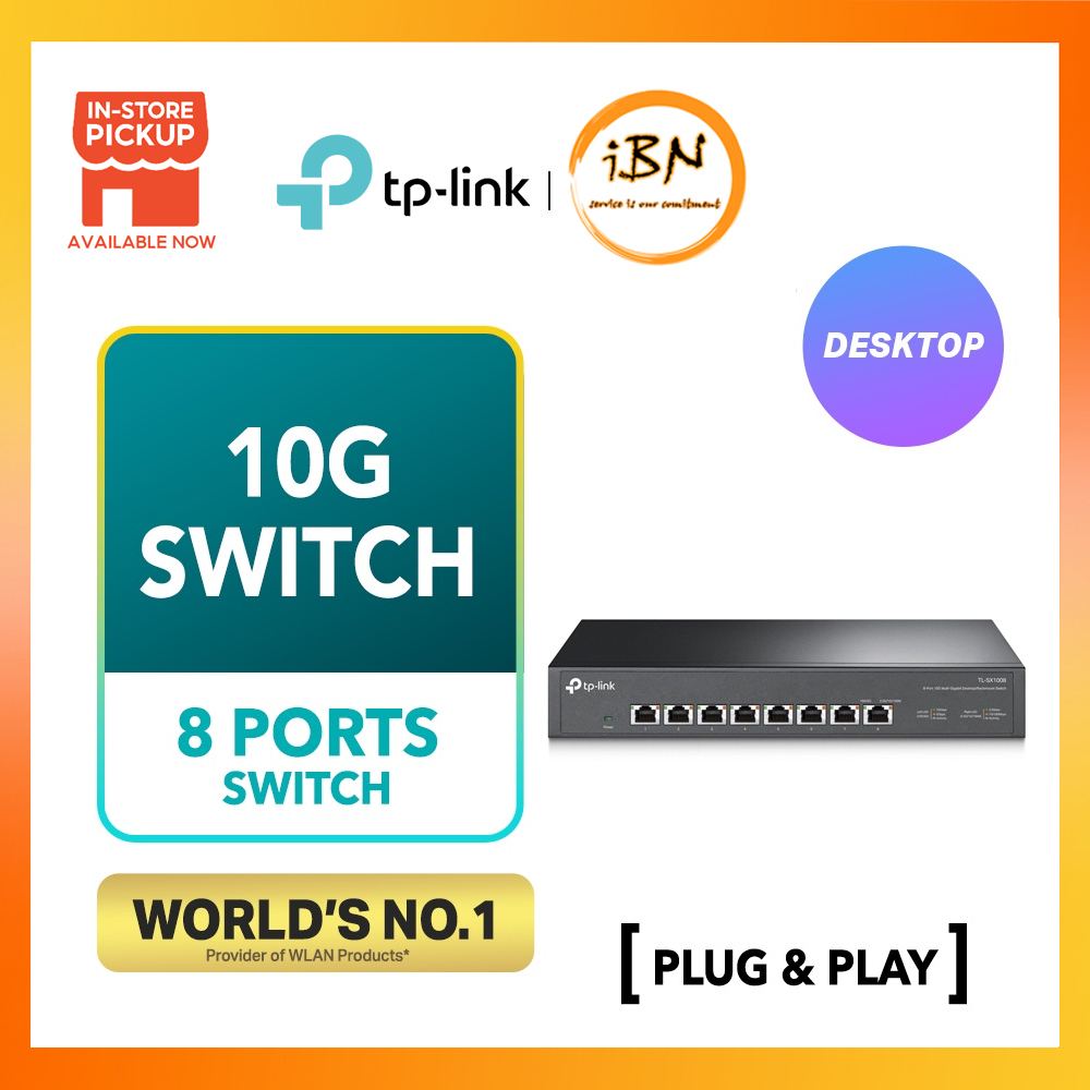 Tp LINK 8-Port TL-SX1008 10G Desktop Plug and Play Switch & 5-Port TL-SX105 @ IBN