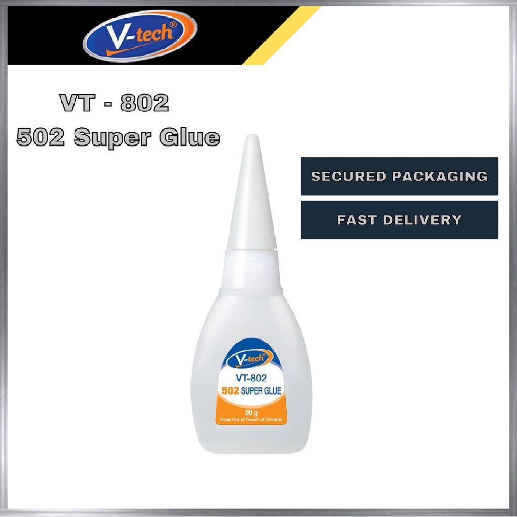 V-tech 502 กาวซุปเปอร์แห้งเร็วพิเศษ 3 วินาทีกาวโปร่งใสต่ํา Viscocity Gam 20GRAM