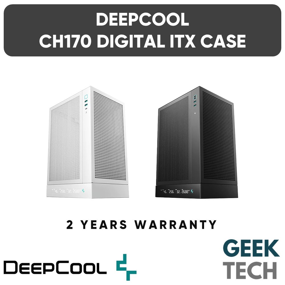 DEEPCOOL CH170 เคส ITX แนวตั้งดิจิตอลพร้อมจอแสดงผลจุดข้อมูลหลายตัว