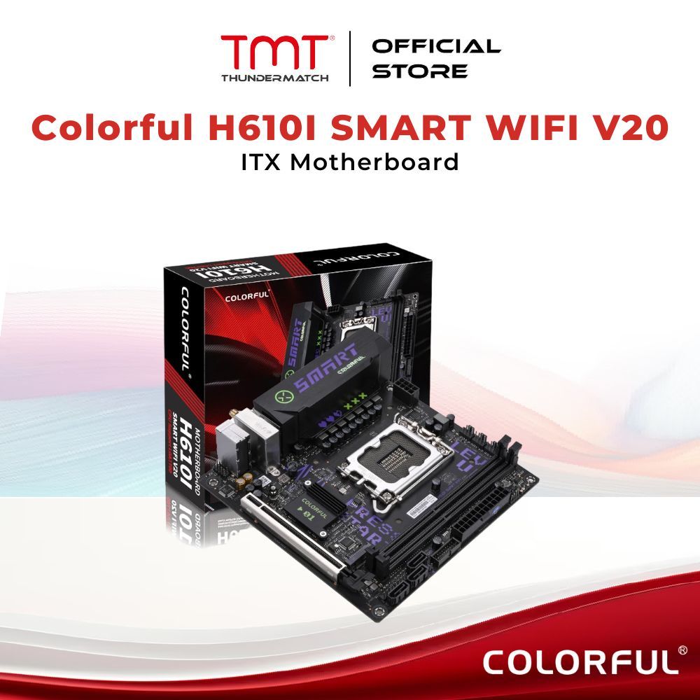 TMT เมนบอร์ด H610I SMART WIFI V20 ITX สีสันสดใส