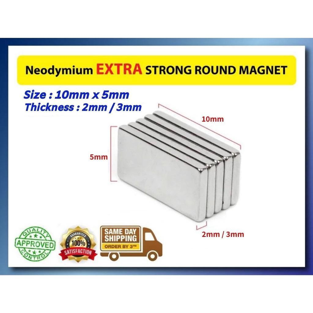 10MM x 5MM x 2MM/3MM SUPER STRONG Block Magnet / แม่เหล็กสี่เหลี่ยม
