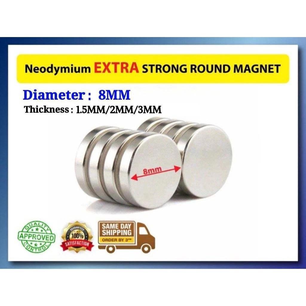 8mm * 1.5MM/2MM/3MM SUPER STRONG Neodynium Magnet