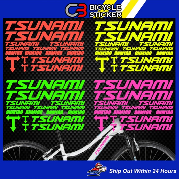 Tsunami สติ๊กเกอร์จักรยาน TSUNAMI CYCLING SNM 100 สติ๊กเกอร์ / SB34