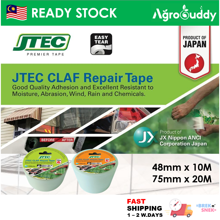 Agrobuddy X JTEC Easy Tear CLAF การเกษตรผ้าใบเรือนกระจกฟิล์มแมลงสุทธิเต็นท์ซ่อมเทป Pita Pembaikan 强胶