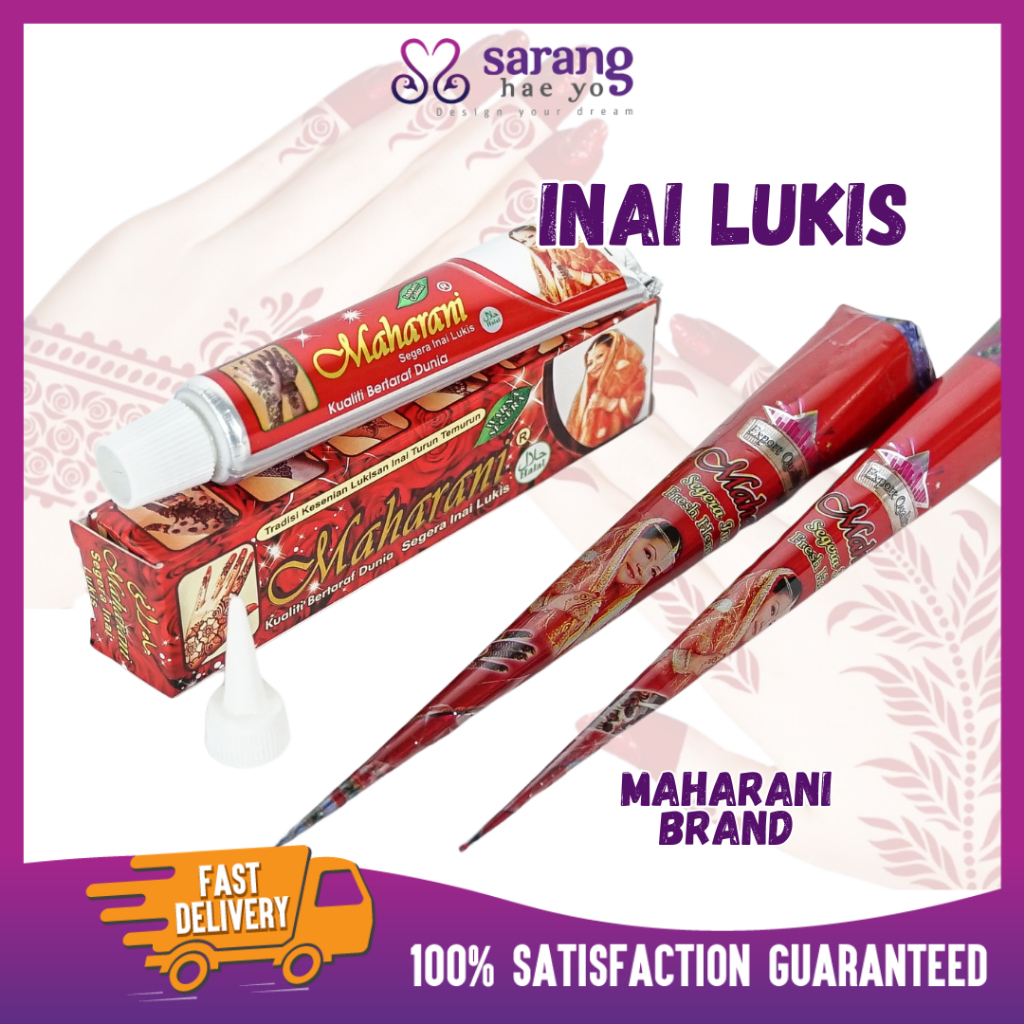 MERAH Maharani Henna Tube Henna Tube Henna Paste Maroon Red Nail Henna Beautiful Henna Finger New Br