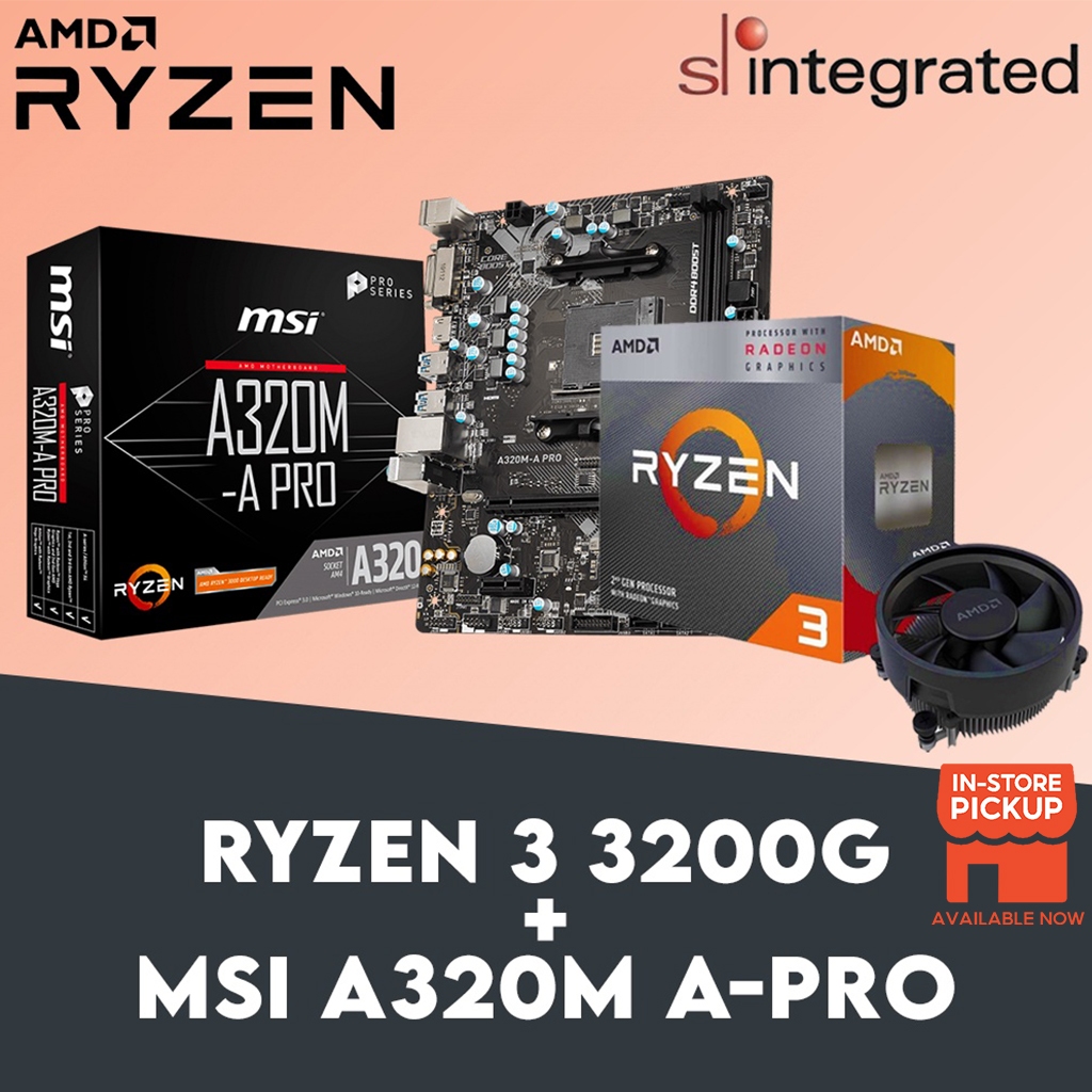 Ryzen 3 3200G พร้อมชุดคอมโบ MSI A320M A-PRO