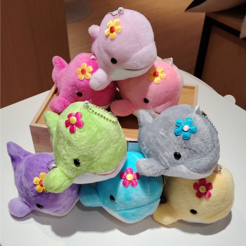 DOLPHIN KEYCHAIN PLUSHIES// kRIBY PLUSH // SANRIO FLUFFY// SHIBA PLUSHIES KEYCHAIN//