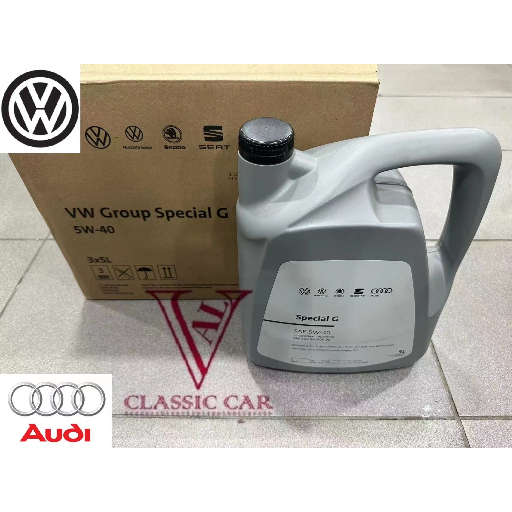 VOLKSWAGEN AUDI ENGINE OIL SPECIAL G 5W40 FULLY SYNTHETIC 5 LITERS G S55 502 M4