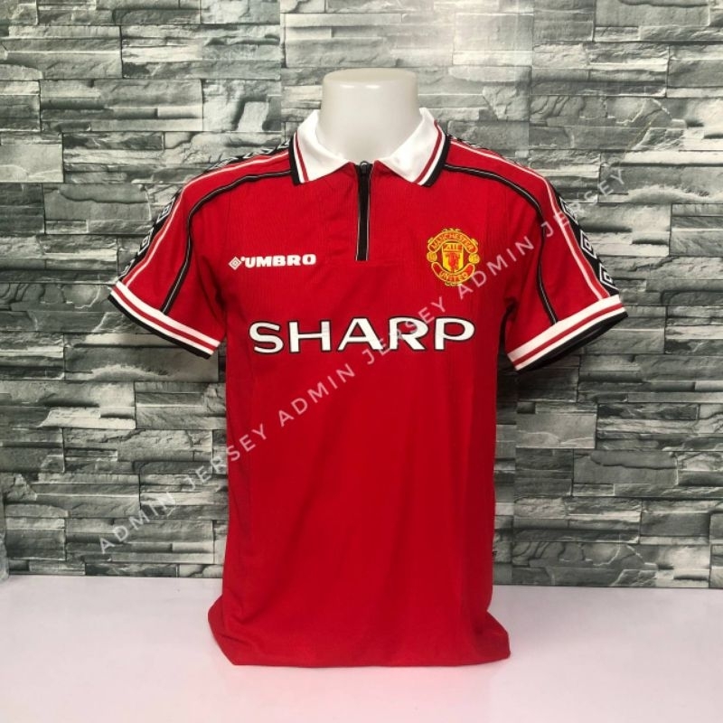 Manchester UNITED HOME RETRO 1998 - 1999 TREBLE KIT GRED COPY