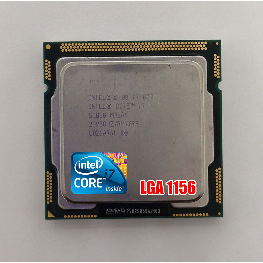 โปรเซสเซอร์ CPU CoreTM i7-870 / 875K มือสอง / LGA1156 / 4 Core 8 Thread / Max 3.60GHz / ❌กราฟิกรวม /