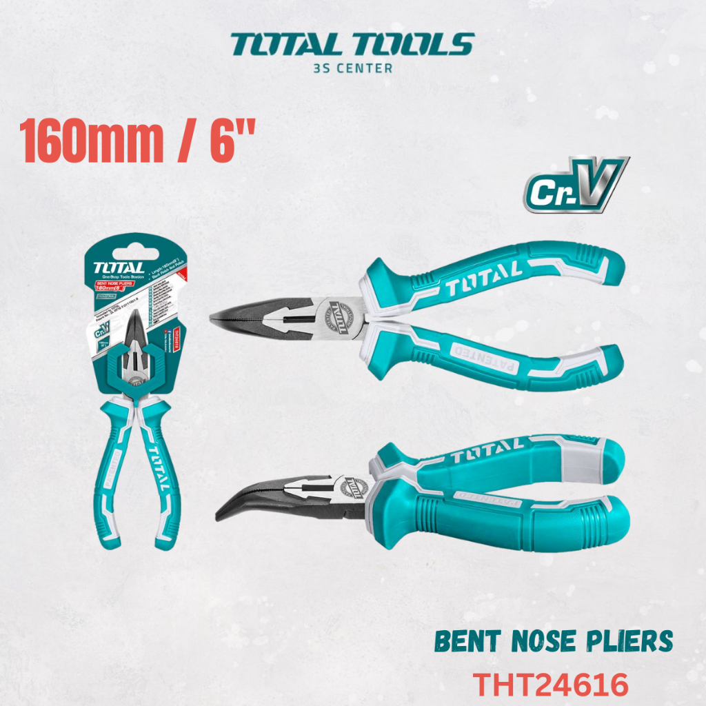 TOTAL คีมปากงอ 6" CrV 嘴钳 - THT24616