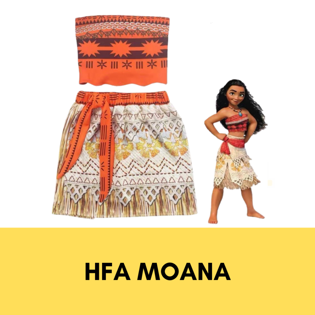 Kids Unisex Baju Baby Halloween Costume Party - Princess Moana Tuiga
