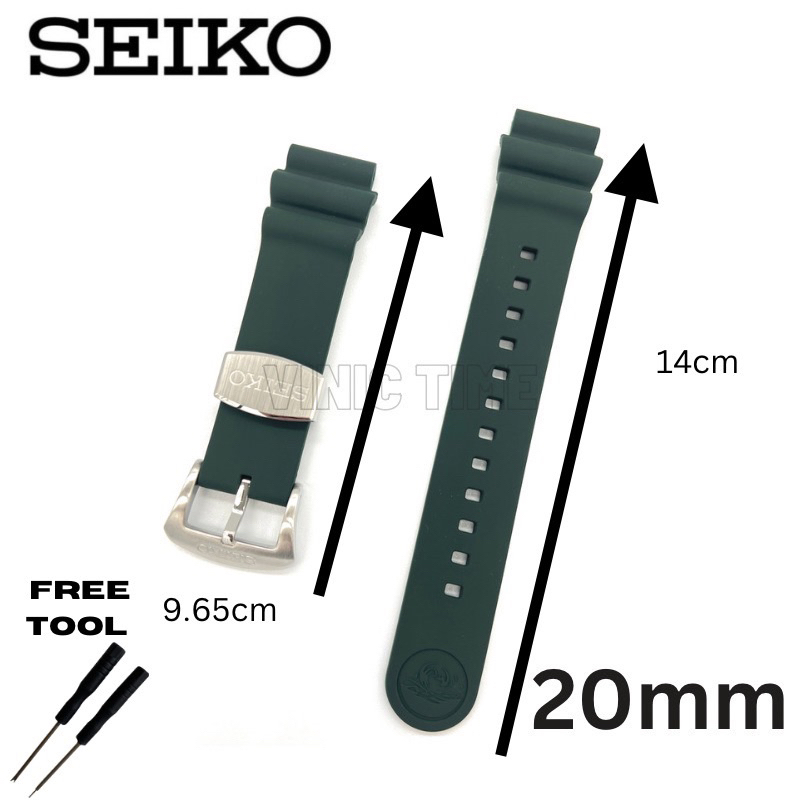 Seiko Prospex สายนาฬิกาข้อมือซิลิโคน สีเขียวทหาร สําหรับ Sumo 20 มม. SSC807J1 R047012J0