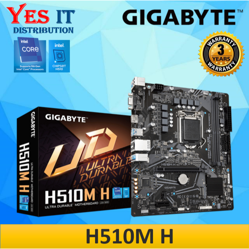 GIGABYTE H510M H V2 (LGA1200) เมนบอร์ด mATX + โปรเซสเซอร์ INTEL (G6405 / I3-10105)