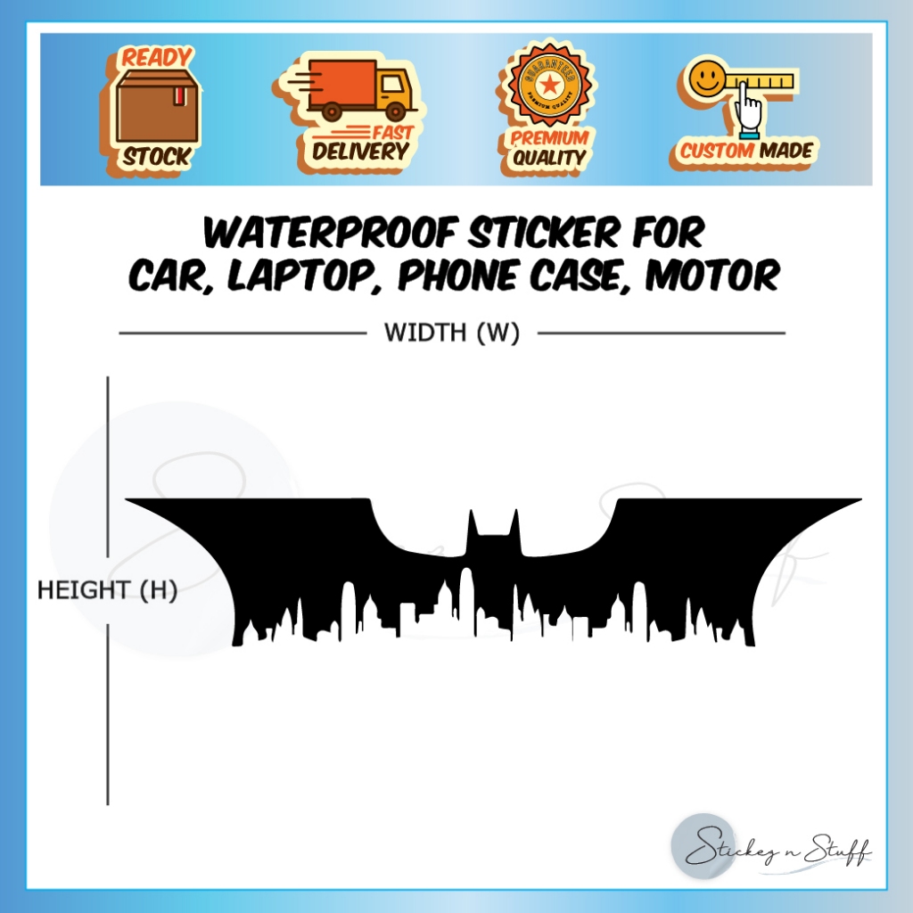 [D4] Batman Joker Gotham City Skyline สติกเกอร์สะท้อนแสงรถบรรทุกไวนิล Decal Dark Knight DC สติกเกอร์