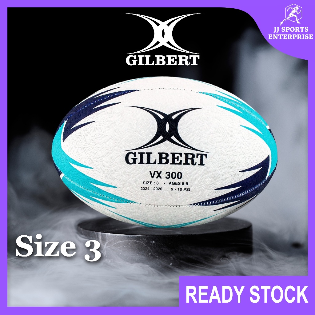 Gilbert VX300 Rugby Ball VX 300 ขนาด 3 Red Bola Ragbi Bola Sukan Bola Ragbi Latihan ระดับ MSSM