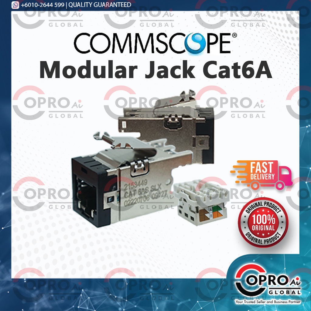 Commscope AMP RJ45 Cat6A แจ็คคีย์โทน/ขั้วต่อแจ็คโมดูลาร์สําหรับสายเครือข่าย LAN สําหรับ Wall Facepla