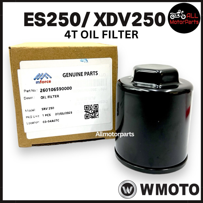 WMOTO ES250 & XDV250 XDV ES250 QJ SRV250 กรองน้ํามันเครื่อง PENAPIS MINYAK 260106590000 ไฟ