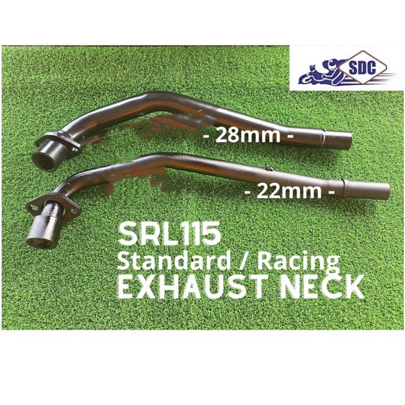 คอท่อไอเสีย Yamaha SRL115 Lagenda STANDARD 22mm / RACING 28mm ท่อท่อหน้าพร้อมวงเล็บสีดํา