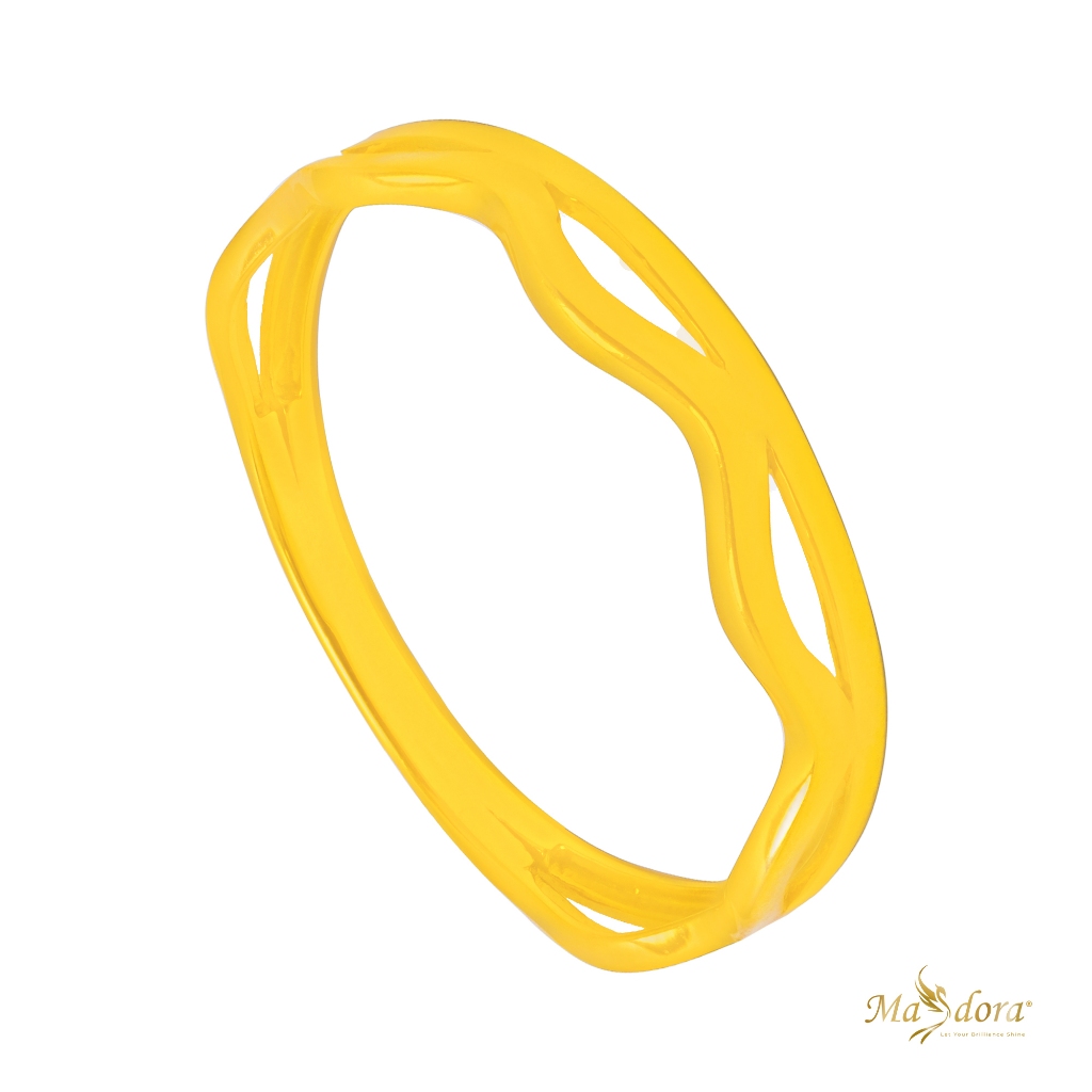 Masdora Gold Ring Golden Ripple Wave / แหวนคลื ่ นระลอกทอง (916Th🚚