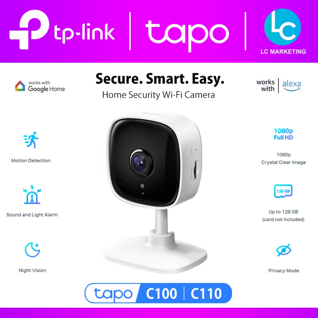 TP-Link Tapo C100 / C110 Home Security Wireless WiFi Smart Security การเฝ้าระวังกล้อง IP / กล้องวงจร
