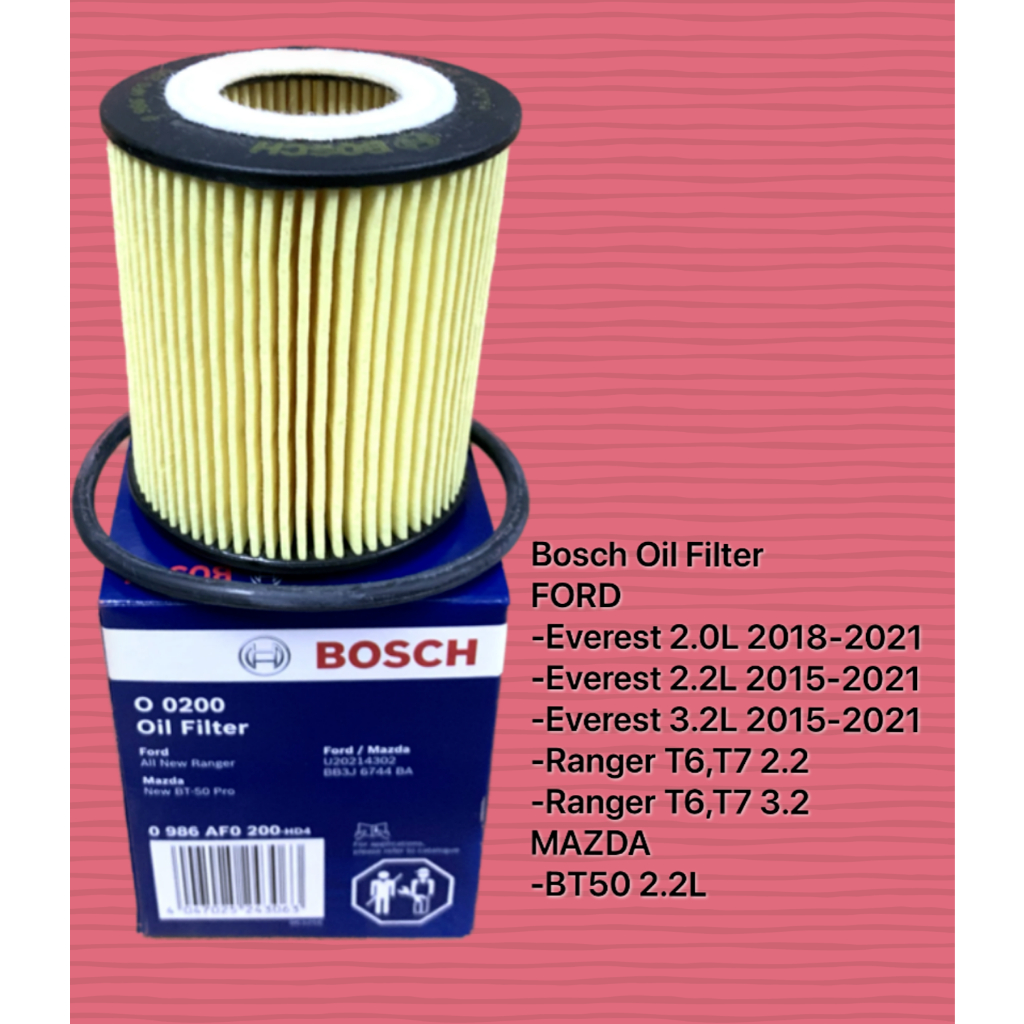 BOSCH O-0200 กรองน้ํามัน.FORD RANGER T6,T7,2.2L, 3.2L. EVEREST , MAZDA BT50. 0 986 ของ0 200