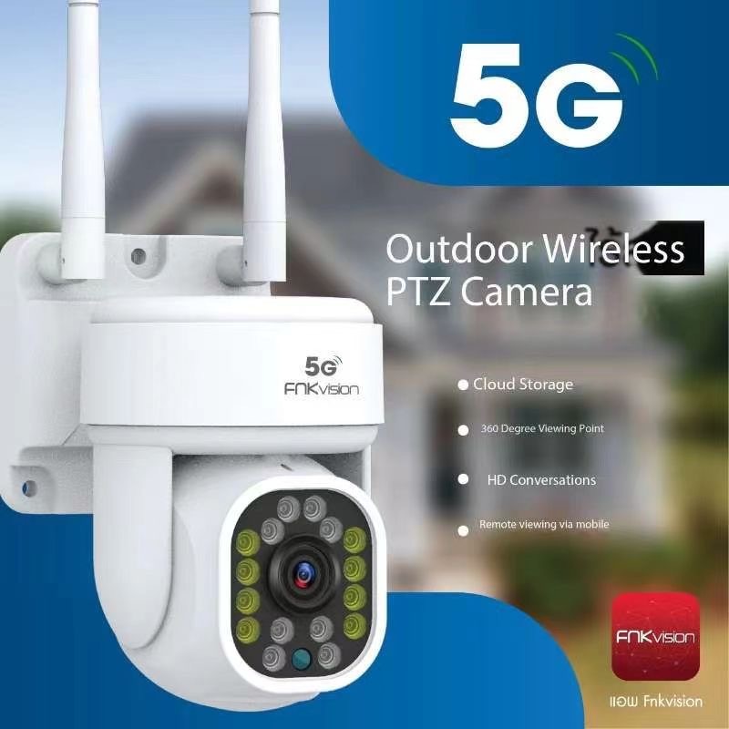 FNKvision กล้องวงจรปิด 5GWIFI เครือข่าย HD 5MP กล้อง PTZ ไร้สายกล้องกันน้ําสามารถหมุนได้ 355 องศา AP