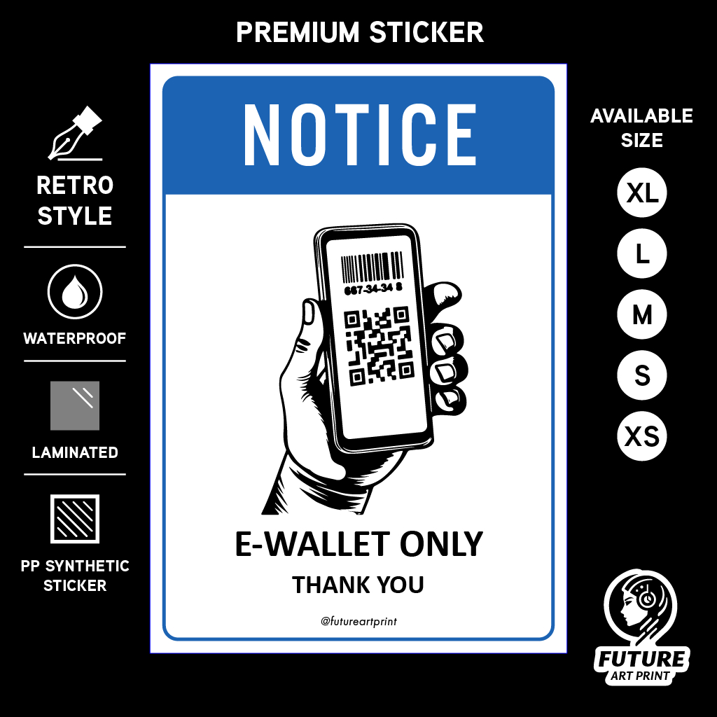 Nothing E-wallet เท่านั้น ชําระเงินปลายทางได้ Transfer QR Code Online Banking ป้ายป้ายสติ๊กเกอร์. No
