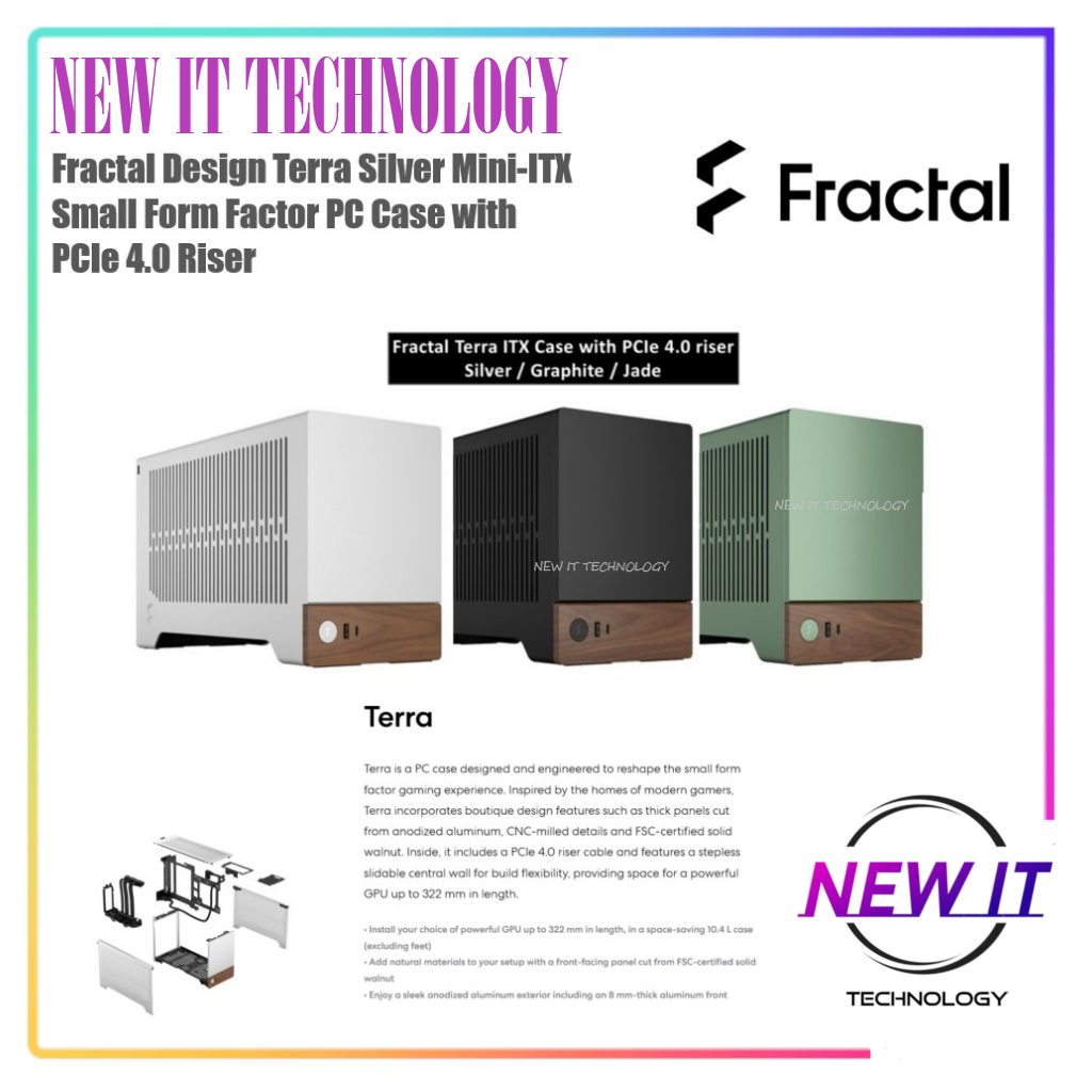 Fractal Design Terra Mini-ITX ITX Small Form Factor 10.4liter SFX,SFX-L Psu Support PC Desktop Case 