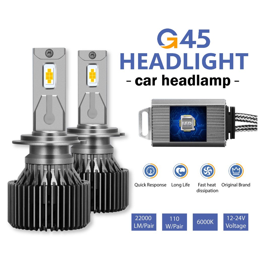 2PCS รถ/รถบรรทุก/Bus LED ไฟหน้า Foglight 110W 12-24V H1 H4 H7 H8/H11 9005 9006 G45 ไฟหน้า Kereta